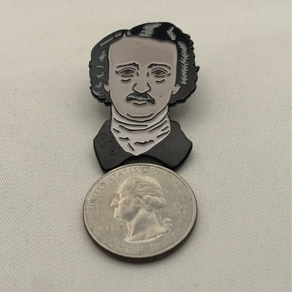 Edgar Allan Poe Poet Head Lapel Hat Pin
